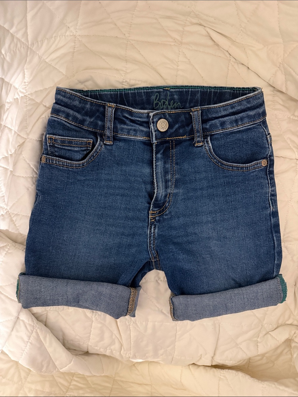 Boden Girls Blue Jean Denim Shorts size 9